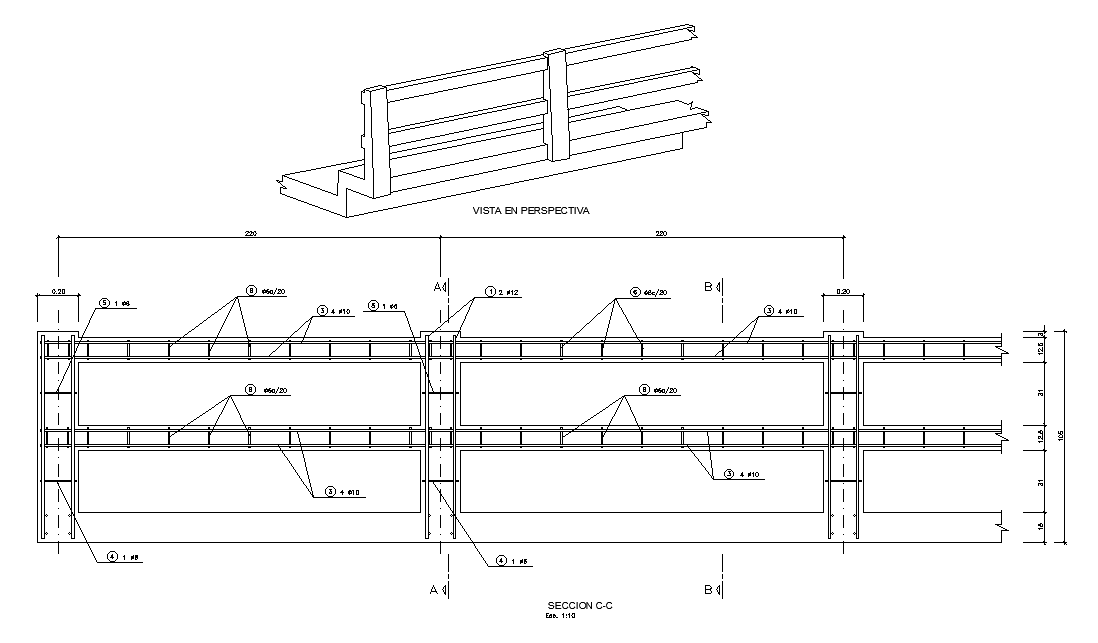 Perspective view of Anchor block plan is given in this Autocad drawing file. Download now.