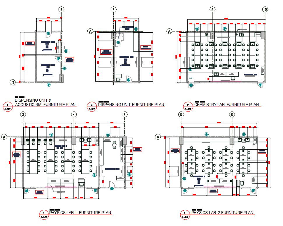 Physics And Chemistry LAB Layout Plan DWG File