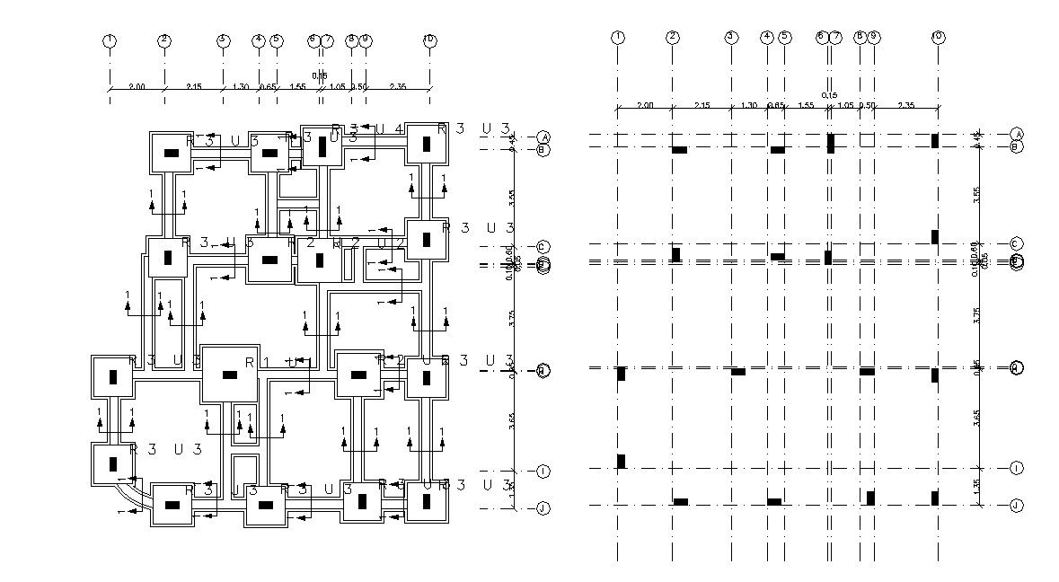 Pile Foundation Design 2d Structural CAD Plan Download