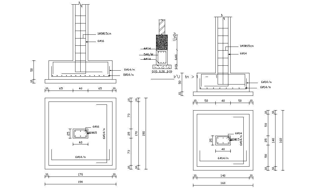 Pile Foundation Footing Design 2d RCC Structure Drawing