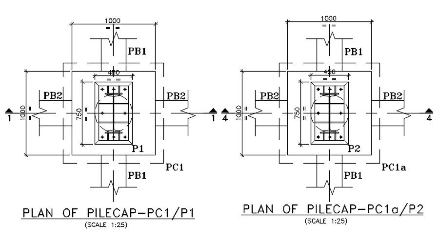 Pile cap drawing. Download cad DWG free file | CADBULL