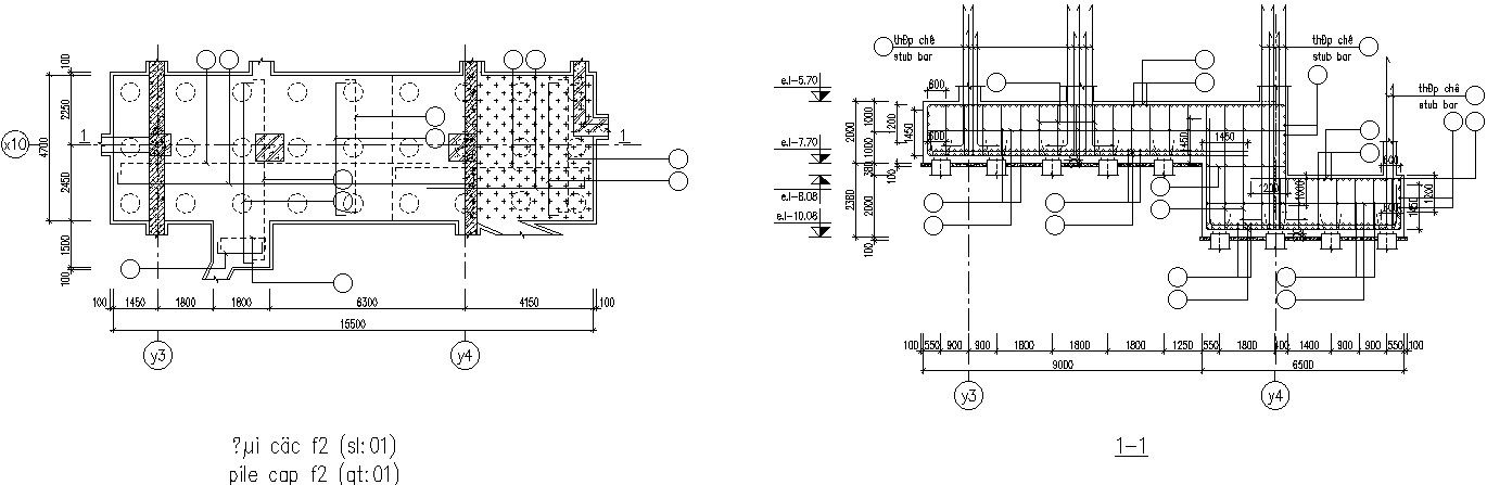 Pile cap reinforcement.