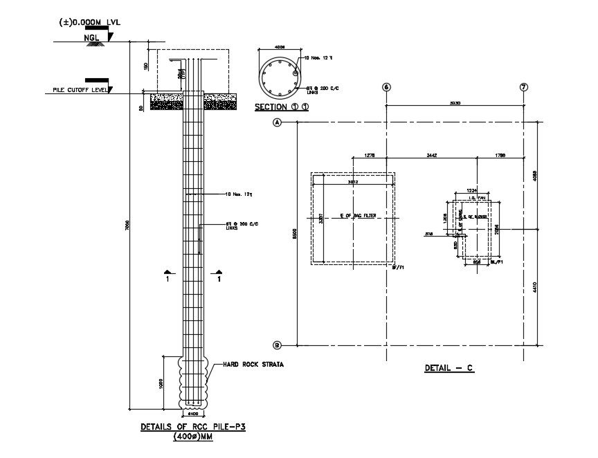 Pile detail drawing. Download cad autocad file | CADBULL