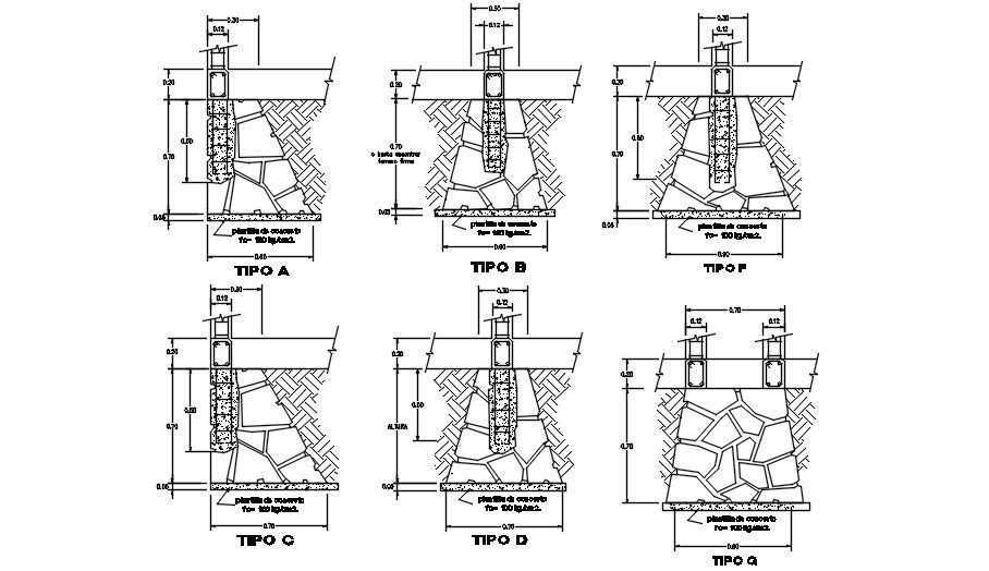 Pile detail drawing specified in this AutoCAD file. Download the AutoCAD file.