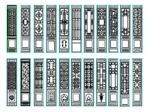 Pillars types of designs dwg file