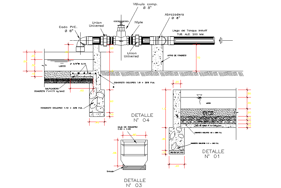 Pipe line section detail autocad file