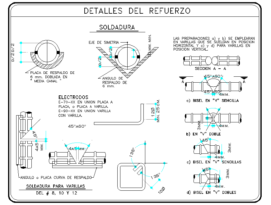 Pipe line section detail dwg file