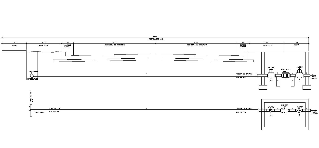 Pipe line section layout file