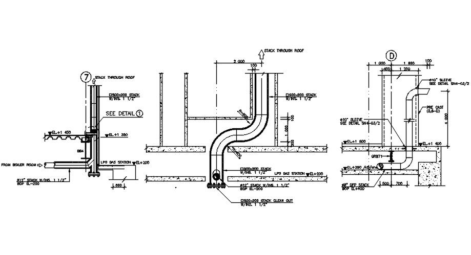 Pipe connection section details are given in this 2D CAD DWG drawing. Download the AutoCAD 2D DWG file.