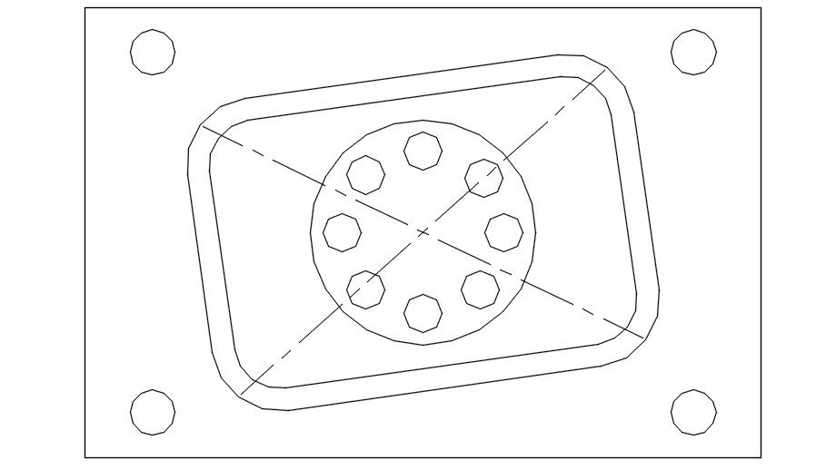 Pipe holder details in AutoCAD, dwg file.