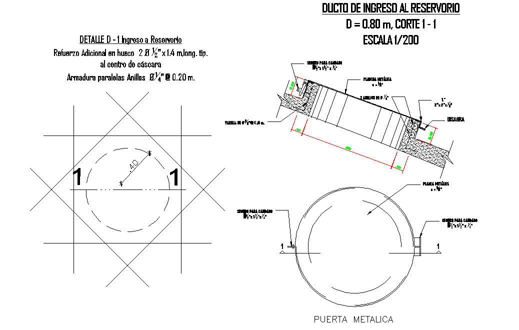 Pipeline to the reservoir plan autocad file