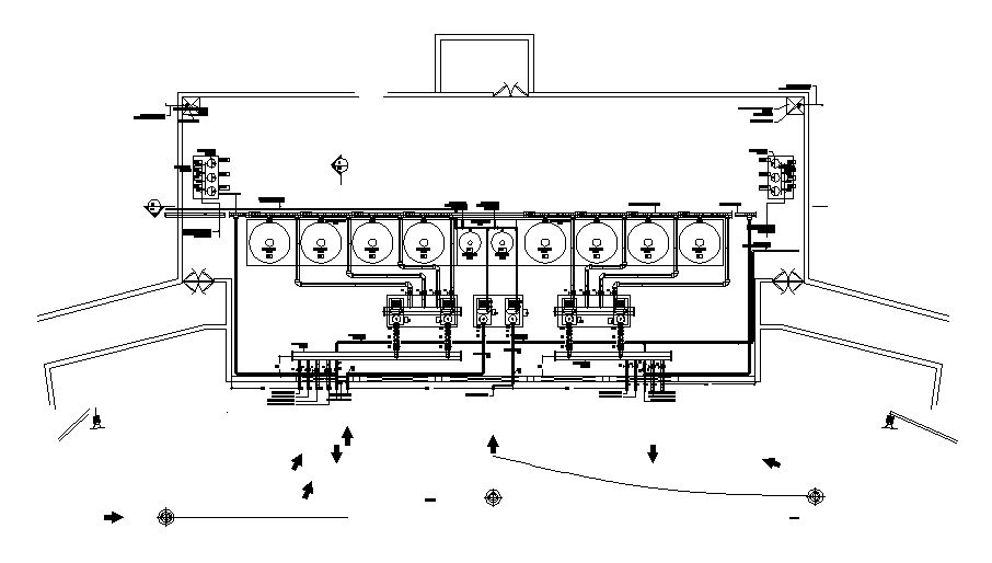 Pipeline detail drawing of an industrial plant provided in this AutoCAD file. Download the AutoCAD file.