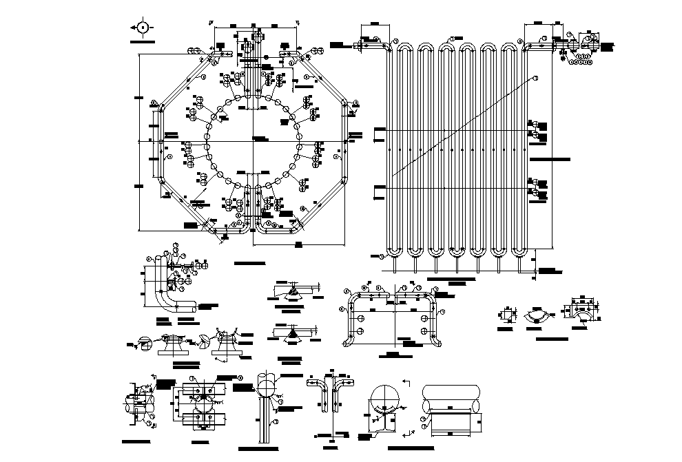Pipeline detail drawing specified in this AutoCAD file.  Download this 2d AutoCAD drawing file.