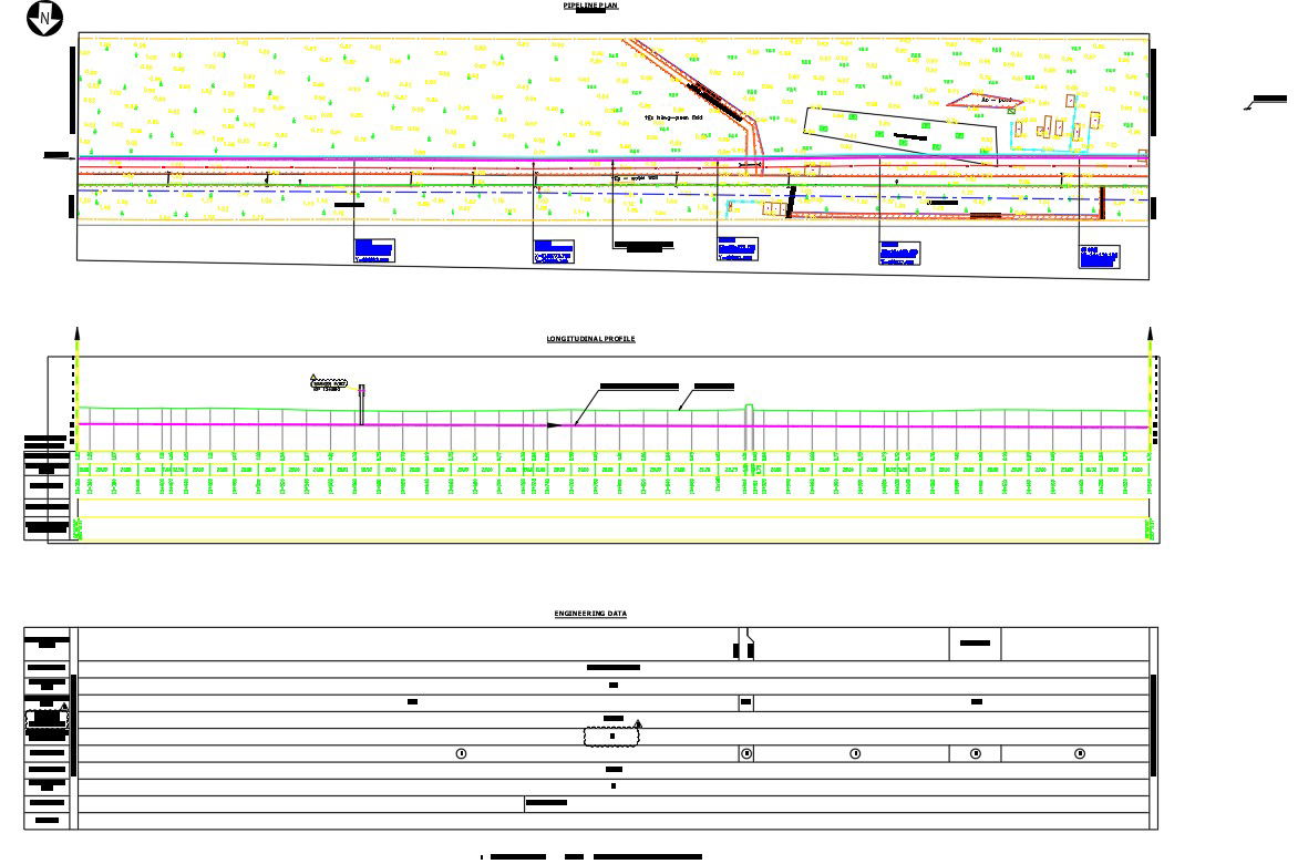 Pipeline system plan in detail AutoCAD 2D drawing, CAD file, dwg file