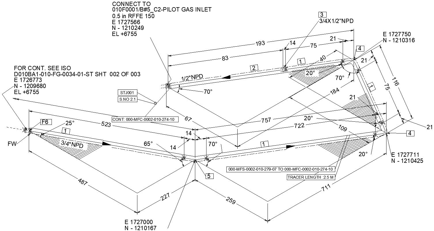 Piping Connection Layout CAD with Construction Details