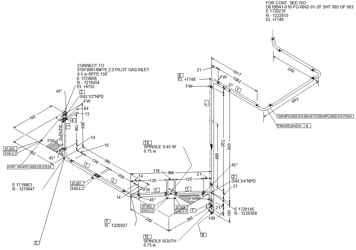 Piping Isometric Engineering Drawing AutoCAD DWG File