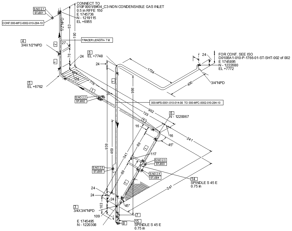Piping Layout System Calculation Details AutoCAD DWG File