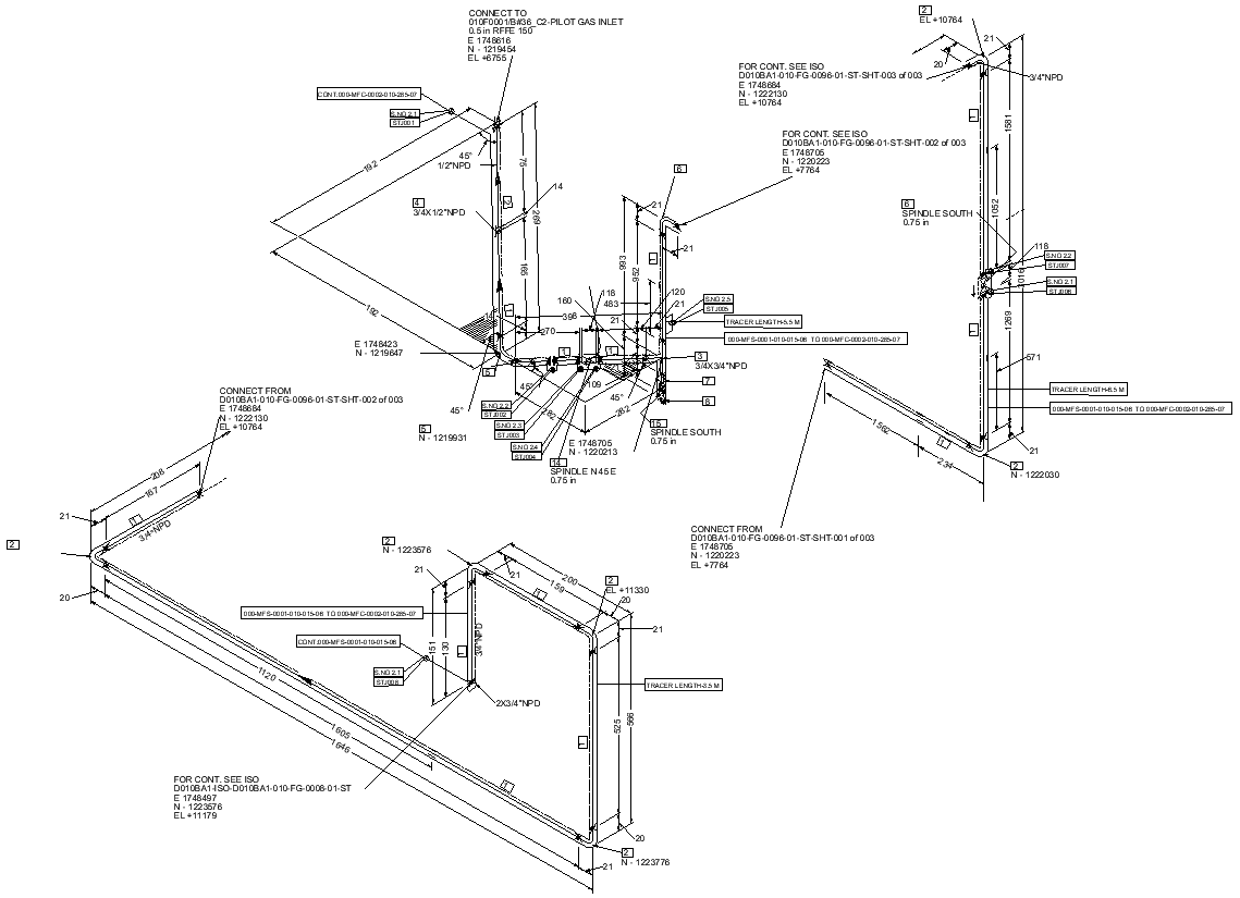 Piping System Diagrams Calculation Details AutoCAD DWG File