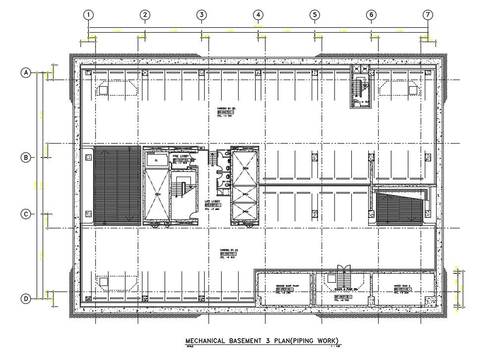 Piping work details of hospital building plan is given in this 2D Autocad DWG drawing file. Download theAutocad 2D DWG drawing file.