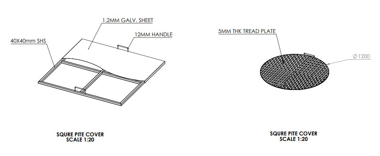 Pit covers design in AutoCAD 2D drawing, CAD file, dwg file