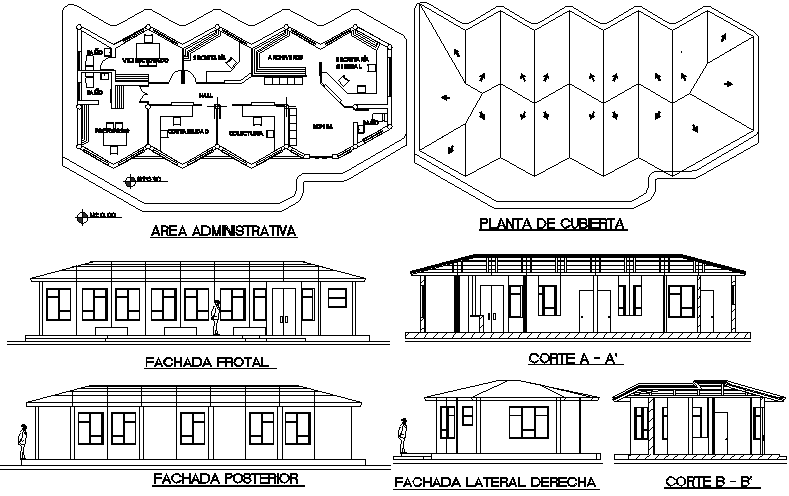 Plan, Elevation and section plan detail dwg file