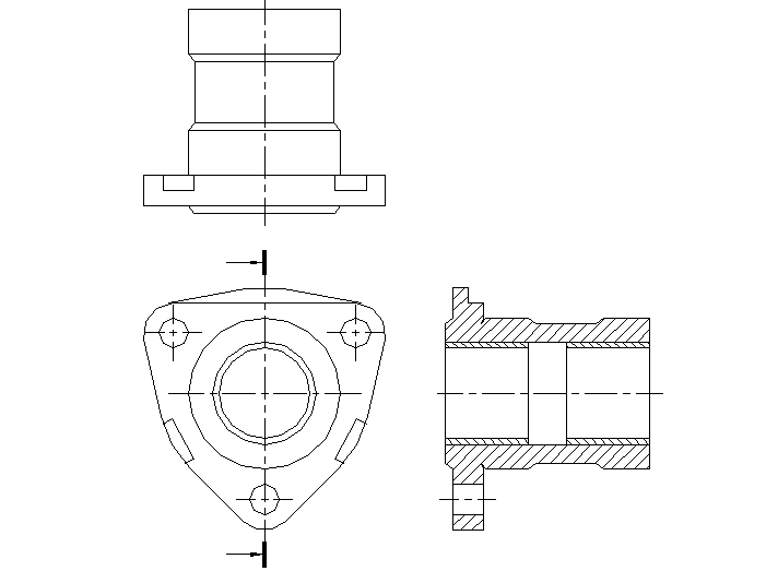 Plan, elevation and section Simplified plane plan detail dwg file