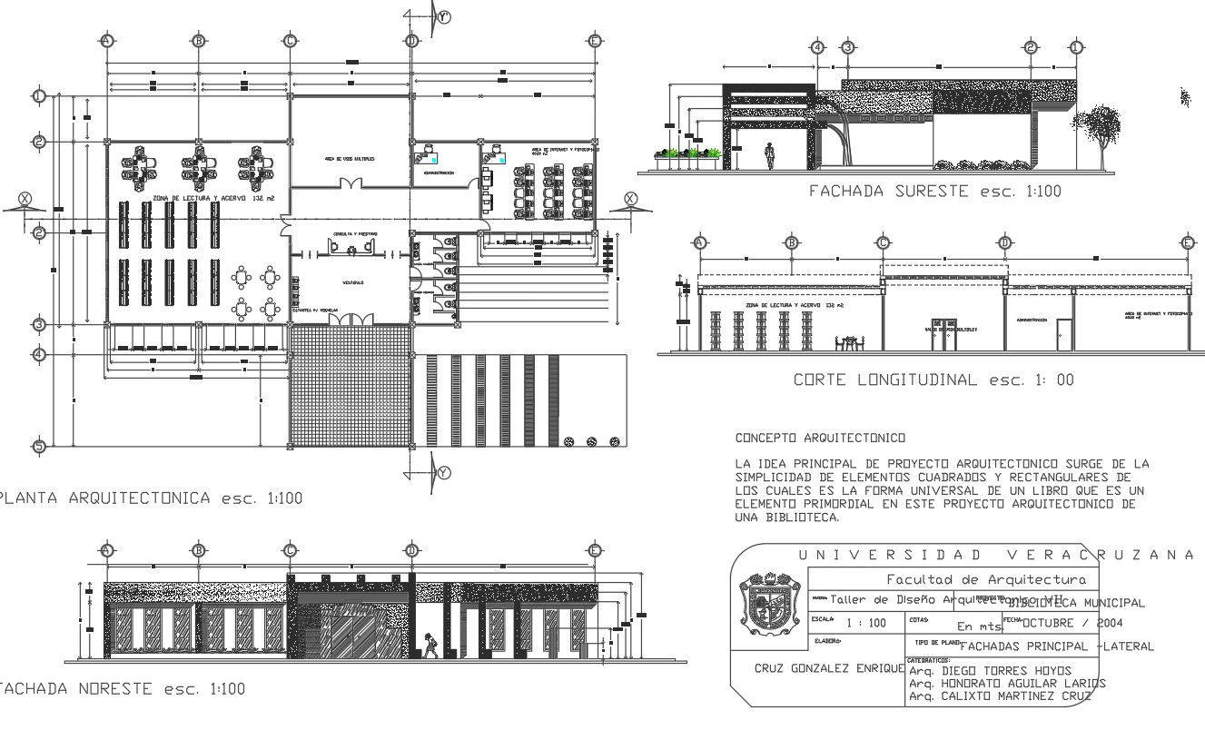 Plan, elevation and section detail dwg file