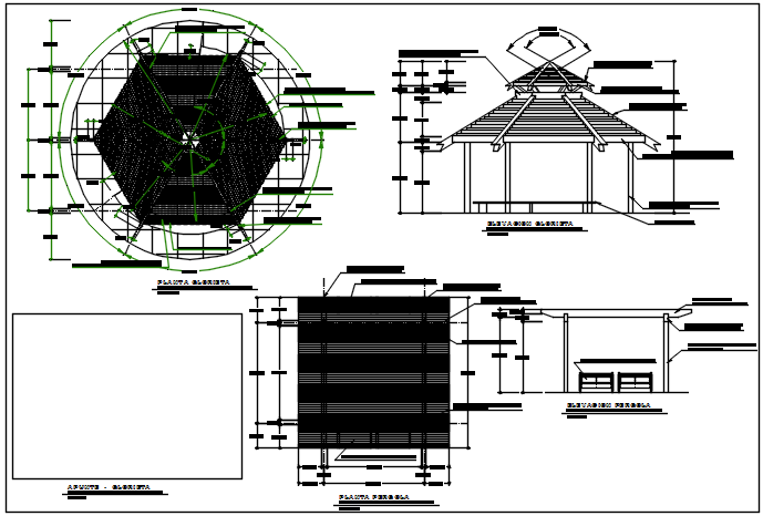 Plan, elevation and section detail dwg file