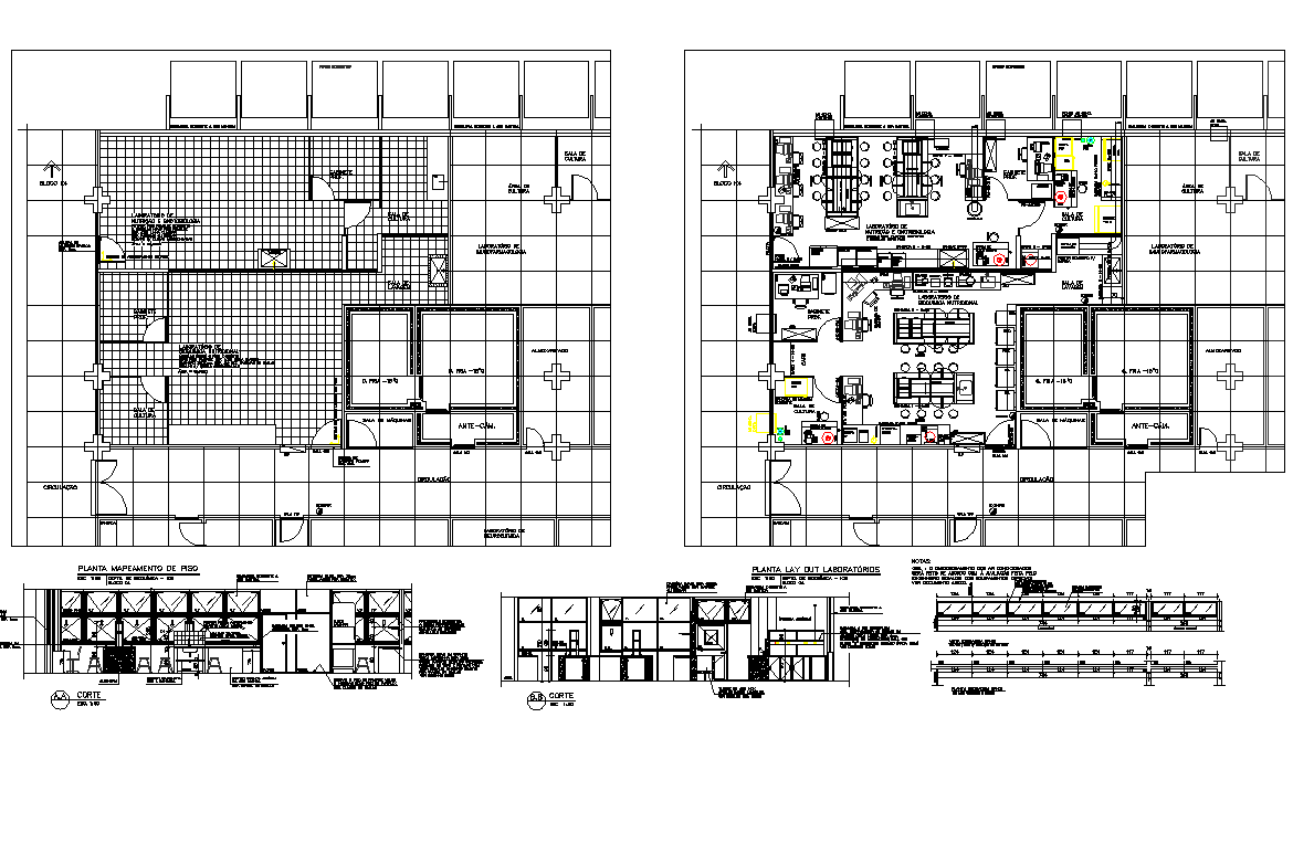 Plan, elevation and section detail dwg file