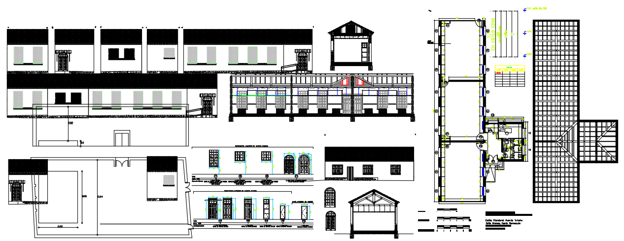 Plan, elevation and section working plan detail dwg file