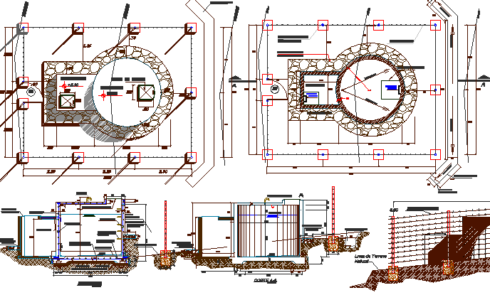 Plan Reservoir Building Construction Details dwg file