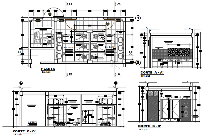 Plan and Section detail dwg file