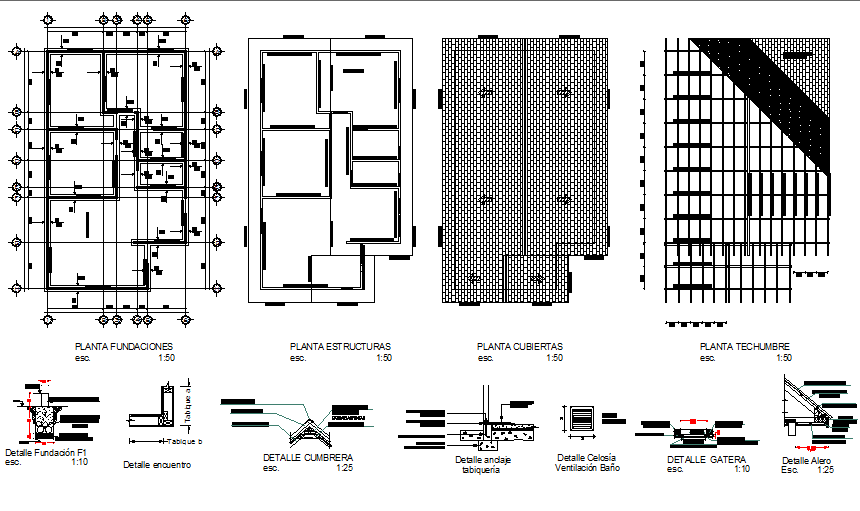 Plan and building construction detail dwg file