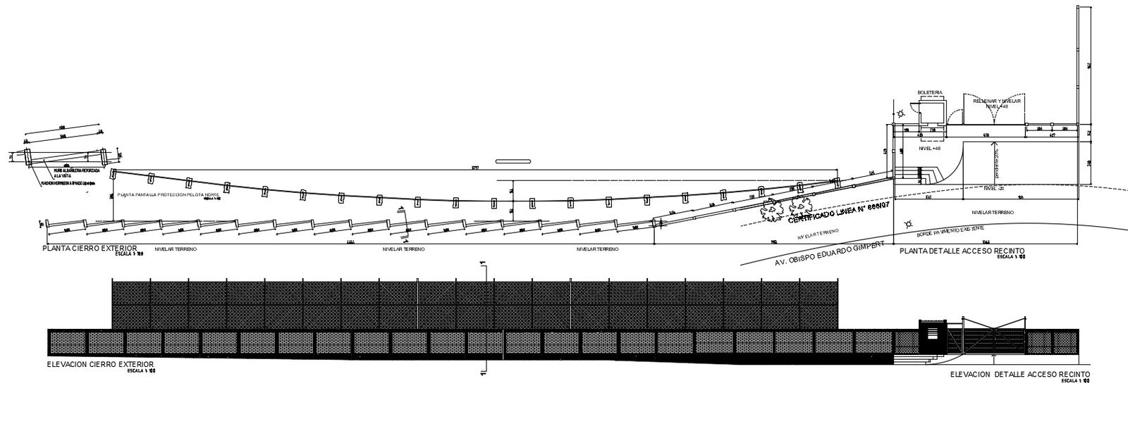 Plan and elevation CAD drawings details of slope ramp dwg file
