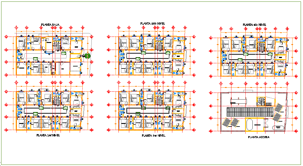 Plan and elevation design of restaurant