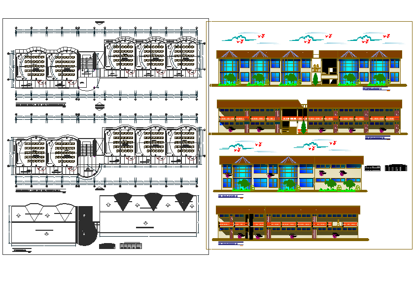 Plan and elevation detail dwg file