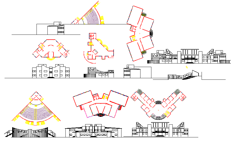 Plan and elevation detail dwg file