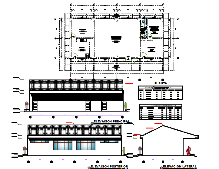 Plan and elevation detail dwg file