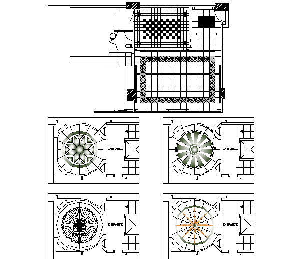 Plan and elevation flooring detail dwg file