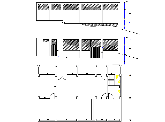 Plan and elevation house plan detail dwg file