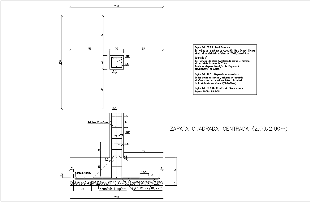 Plan and elevation of rain forced of column with construction detail view dwg file