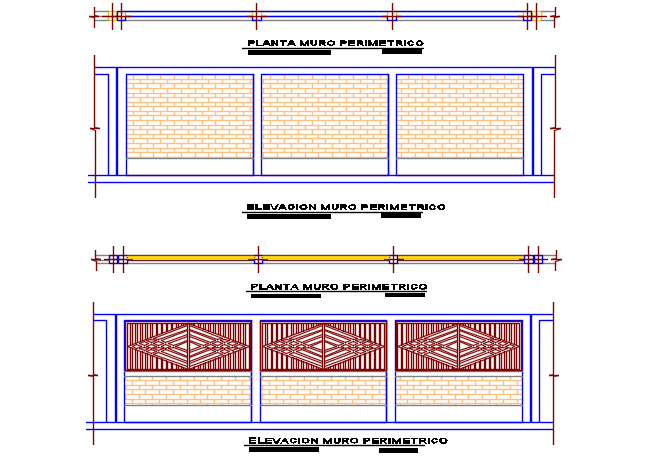 Plan and elevation working plan detail dwg file