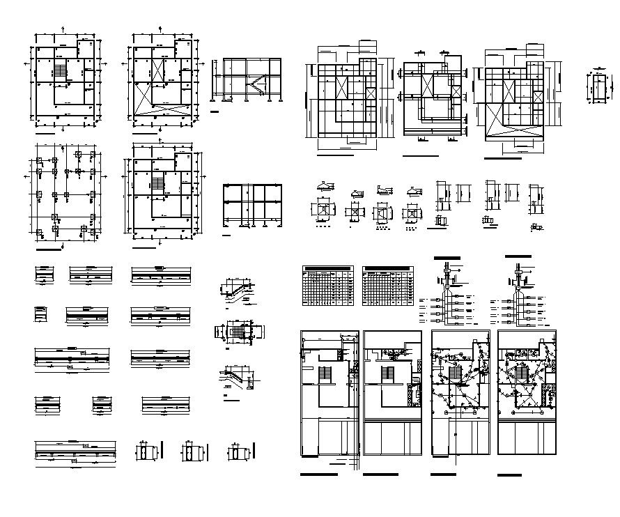 Plan and foundation detail of a structure layout file in autocad format,