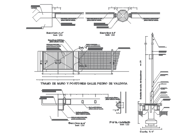 Plan and section detail dwg file