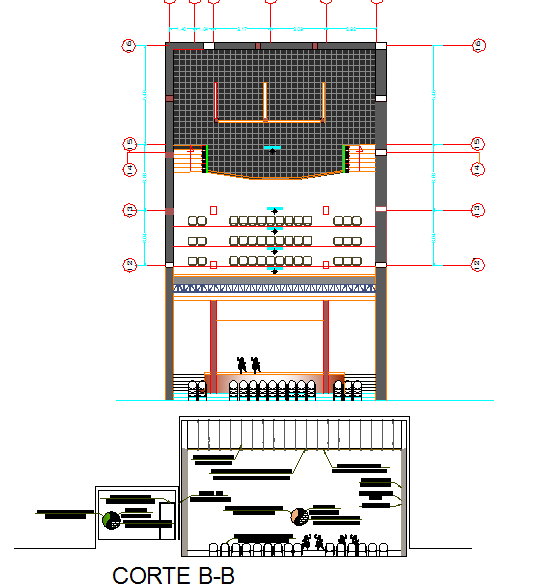 Plan and section detail dwg file