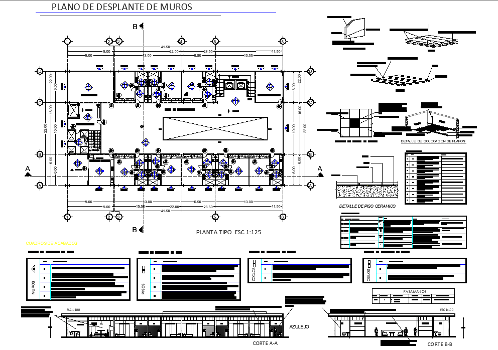 Plan and section plan detail dwg file