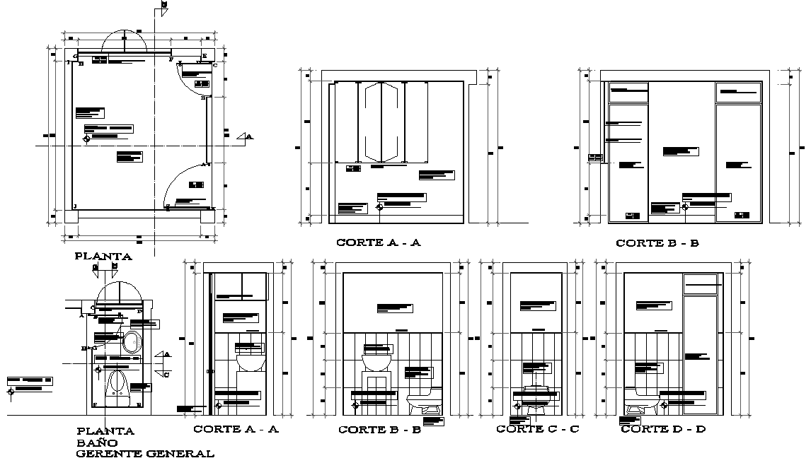 Plan and toilet detail dwg file