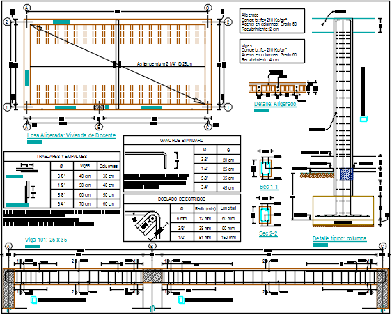 Plan beam and column working plan detail dwg file