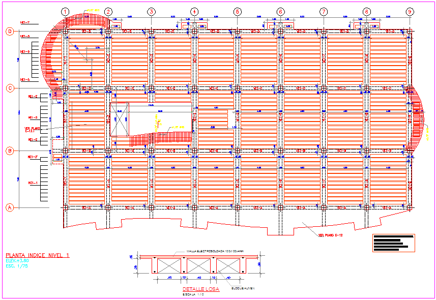 Plan design with structure of column