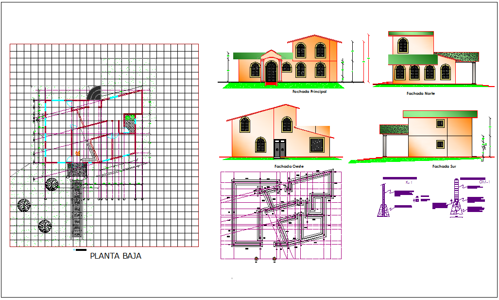Plan detail of house dwg file